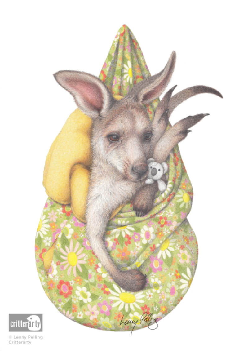 Kangaroo Joey Unframed Art Print