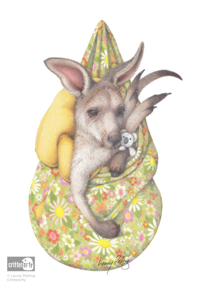 Kangaroo Joey Unframed Art Print