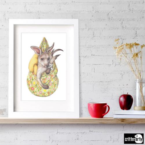 Kangaroo Joey Unframed Art Print
